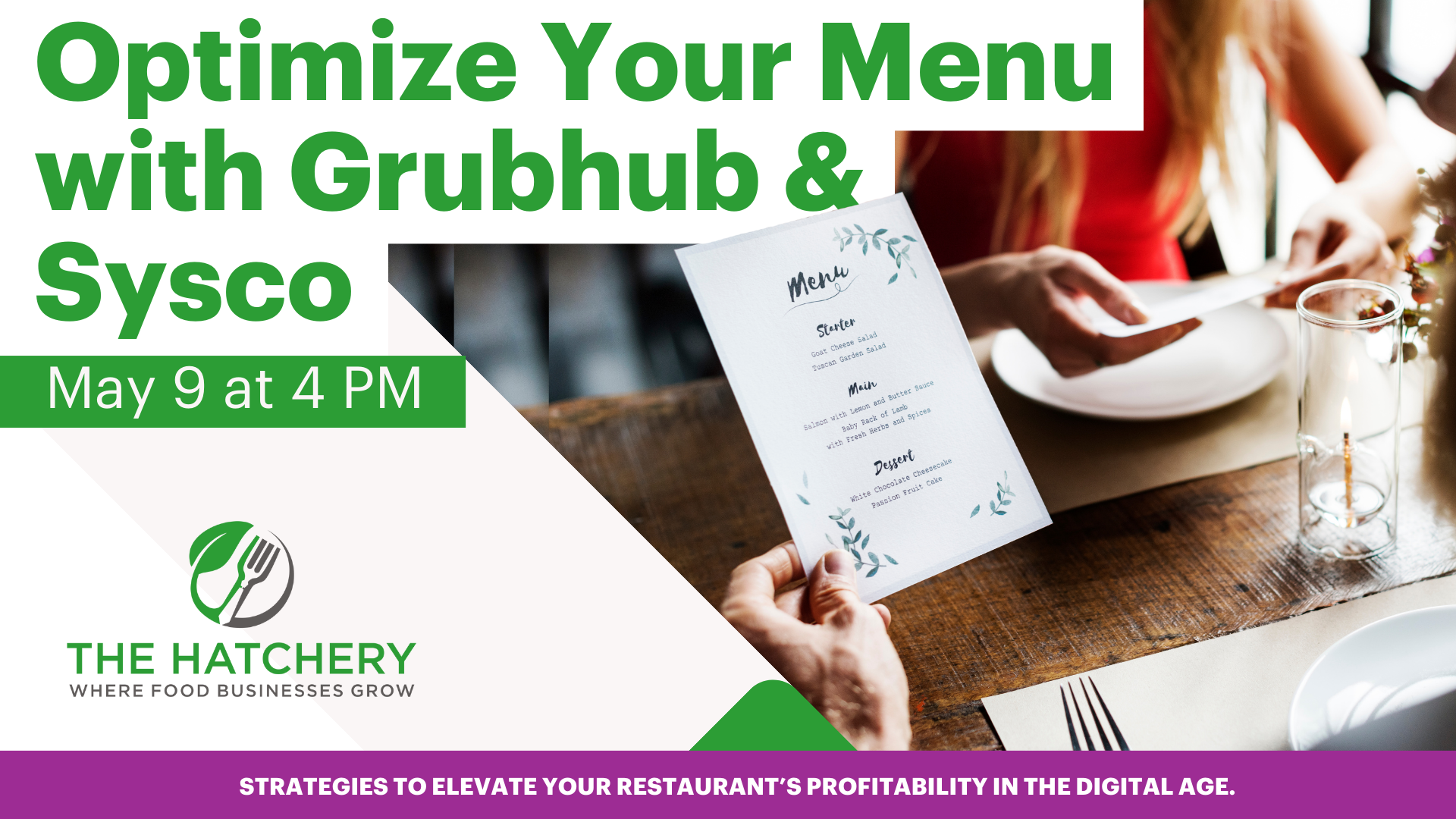 Optimize your menu with a class from grubhub and sysco in west side chicago