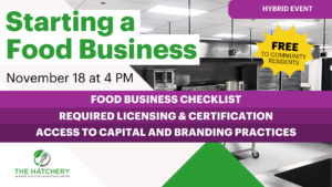 November 18 at 4 PM hybrid class in west side chicago teaching you how to start a food business right from the start. Gain a food business checklist, access to capital and branding practices, and all required licensing and certifications.