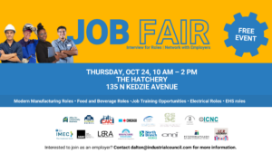 West Side Chicago job fair hiring modern manufacturing jobs, food and beverage, job training opportunities, electrical jobs, and EHS roles